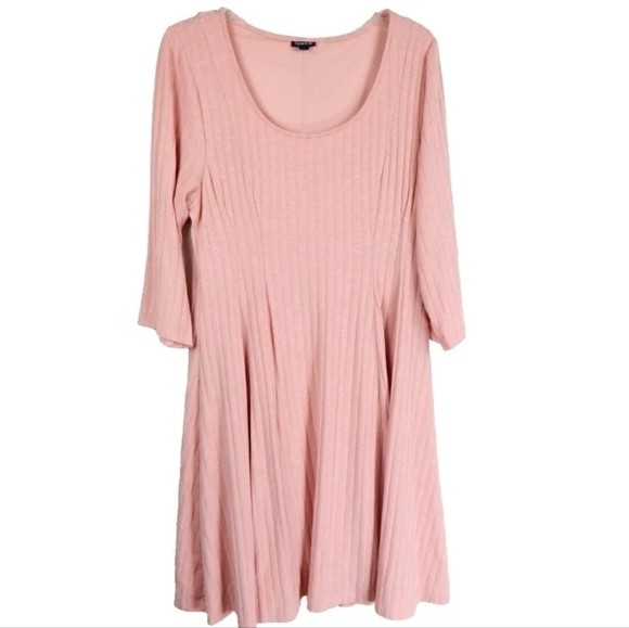Torrid Mini Hacci Skater Dress Pink - Picture 2 of 4